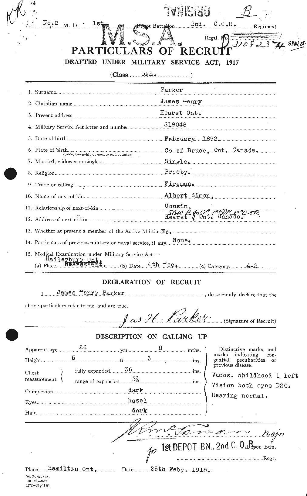 Personnel Records of the First World War - CEF 565432a