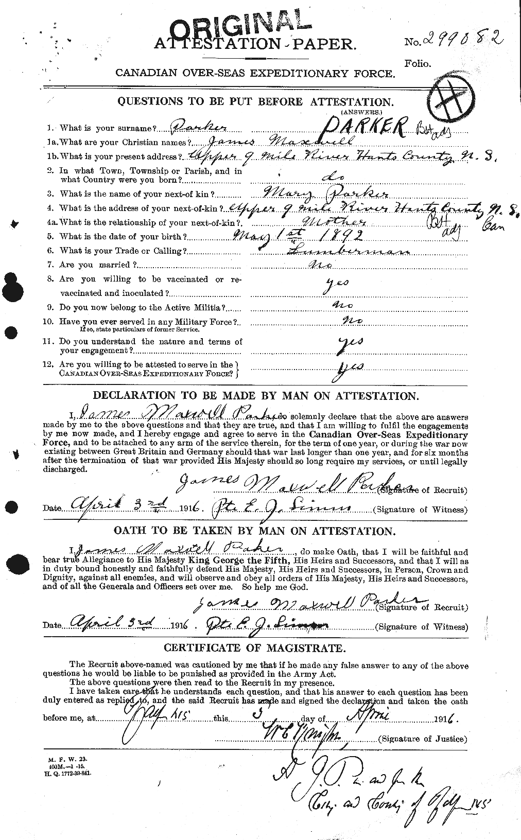 Personnel Records of the First World War - CEF 565436a
