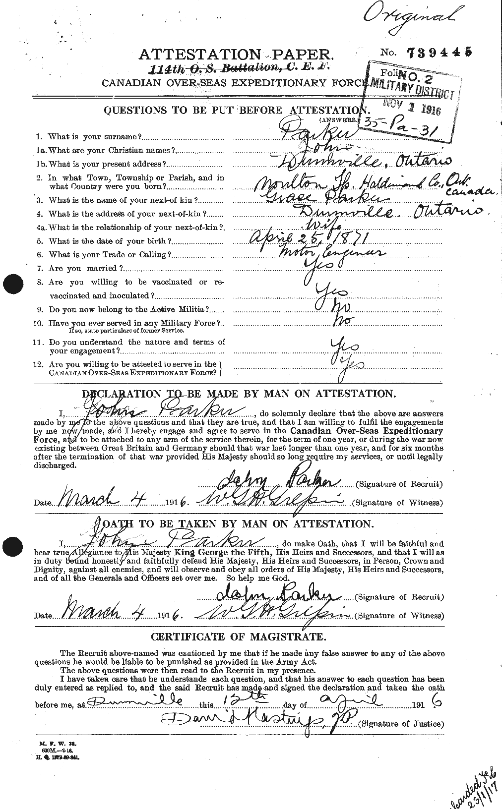 Personnel Records of the First World War - CEF 565448a