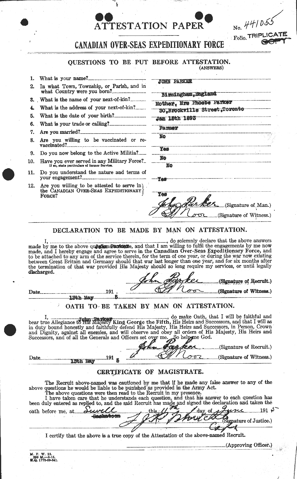 Personnel Records of the First World War - CEF 565453a