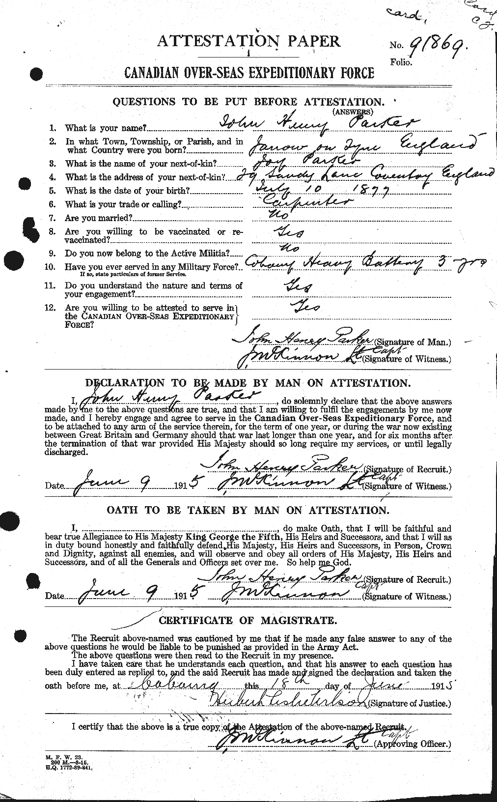 Personnel Records of the First World War - CEF 565472a