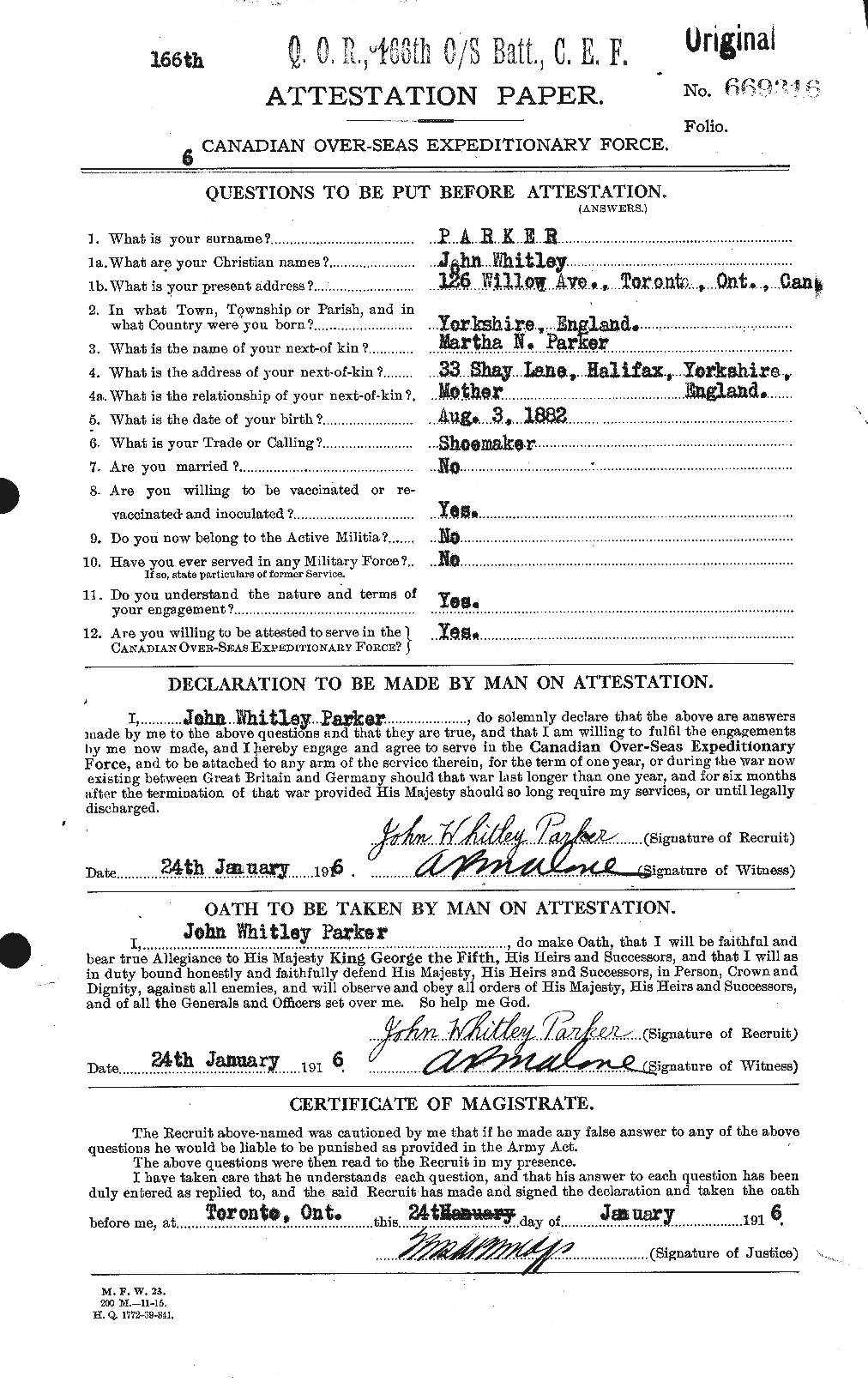 Personnel Records of the First World War - CEF 565493a