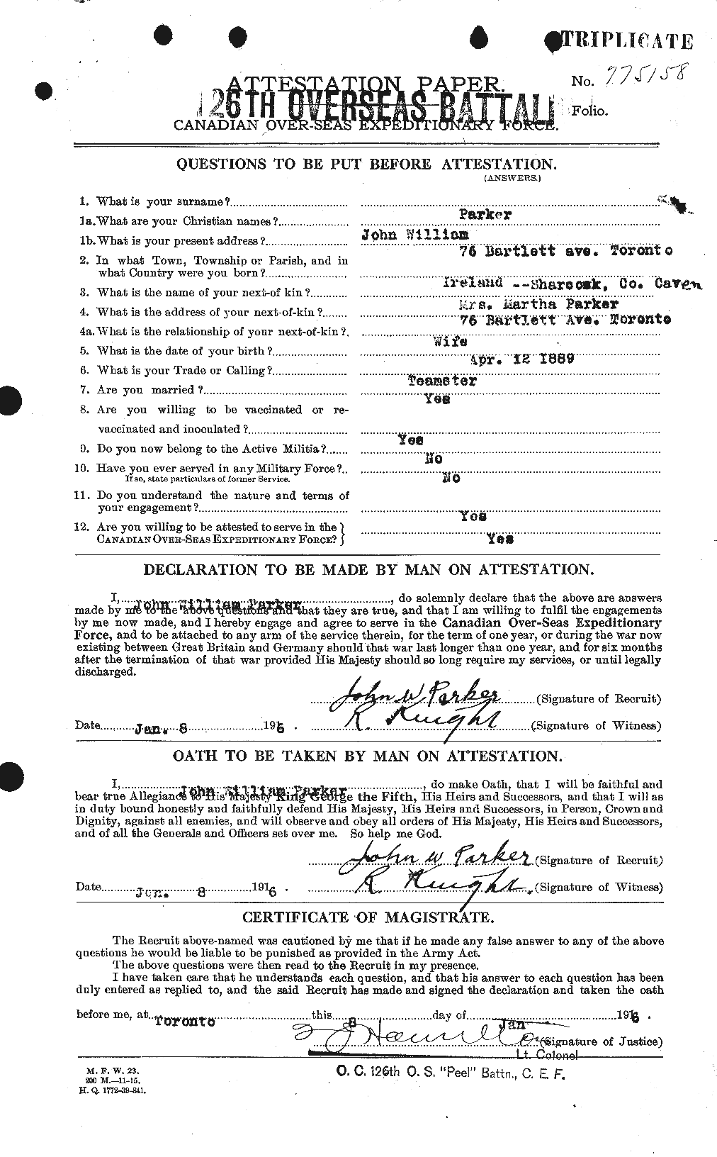 Personnel Records of the First World War - CEF 565497a