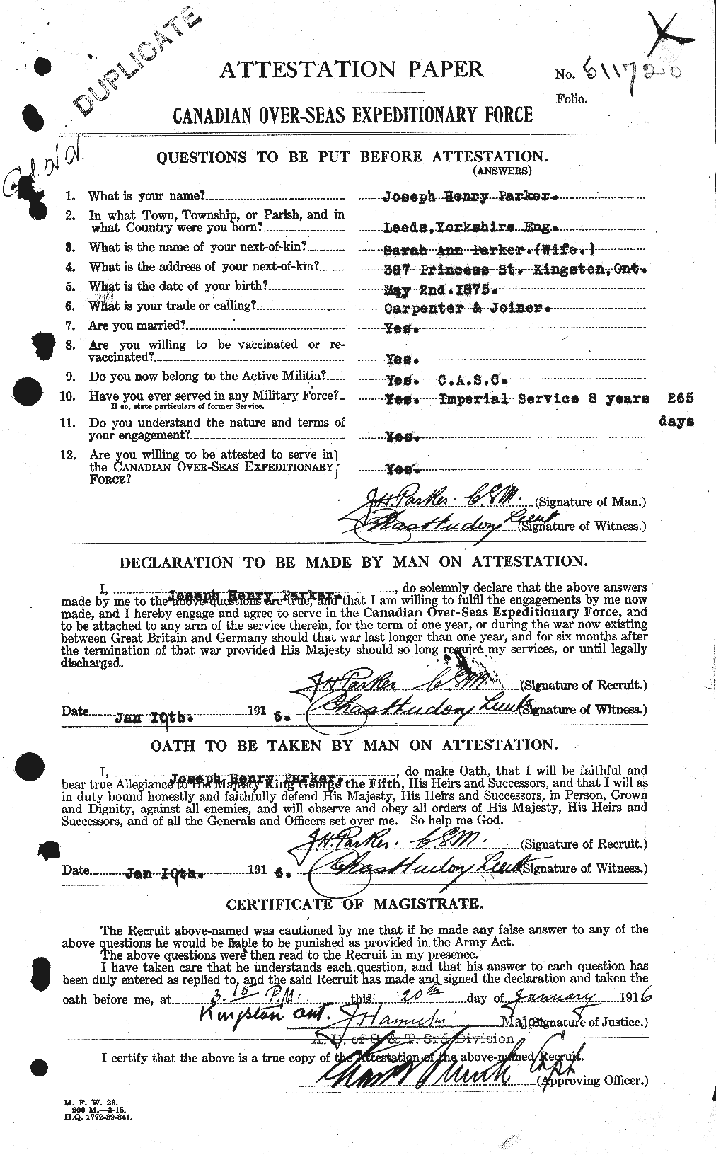 Personnel Records of the First World War - CEF 565507a