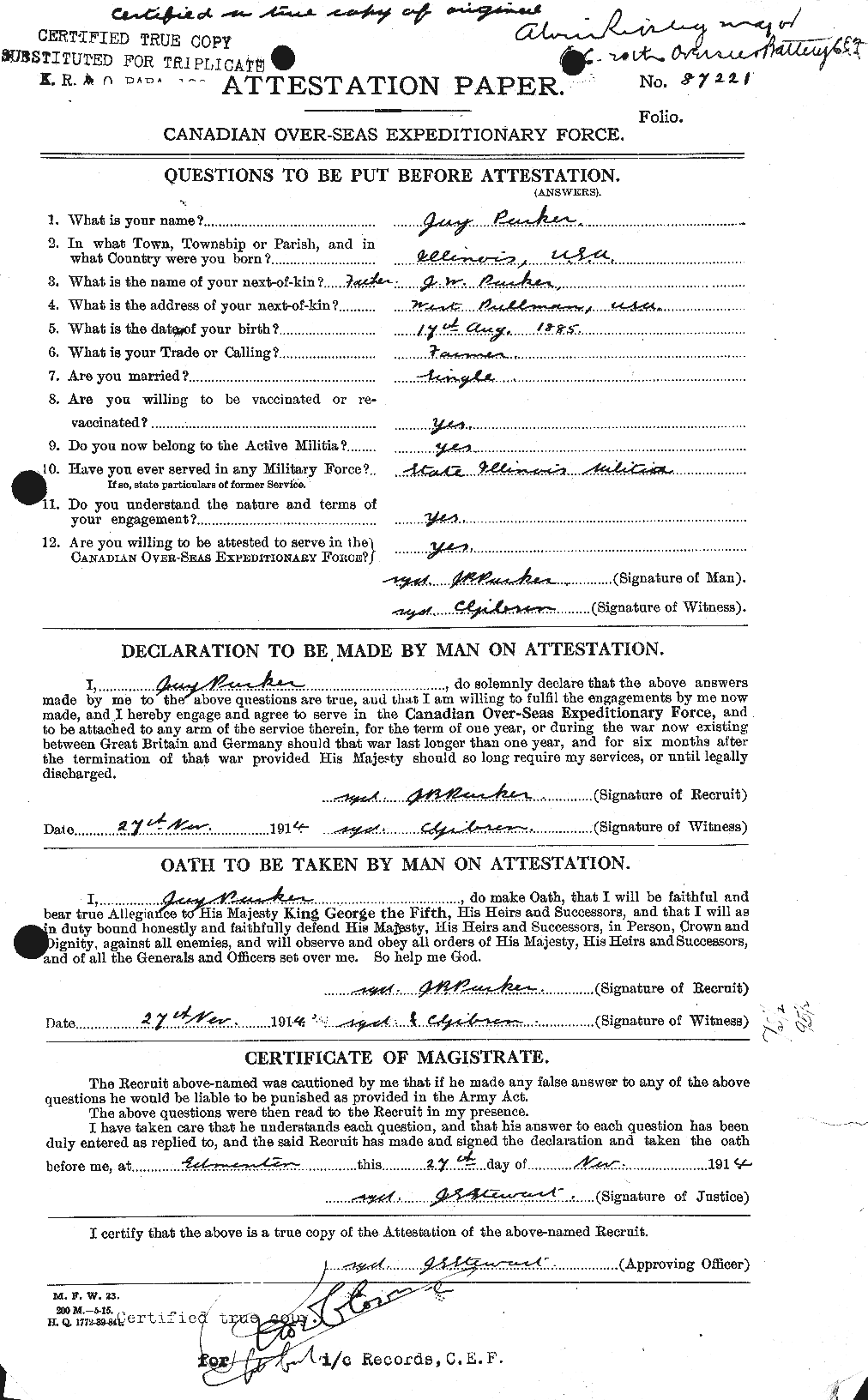 Personnel Records of the First World War - CEF 565515a