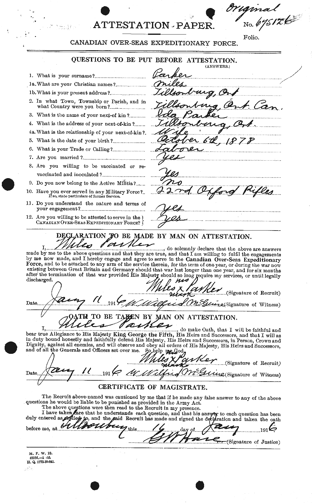 Personnel Records of the First World War - CEF 565547a