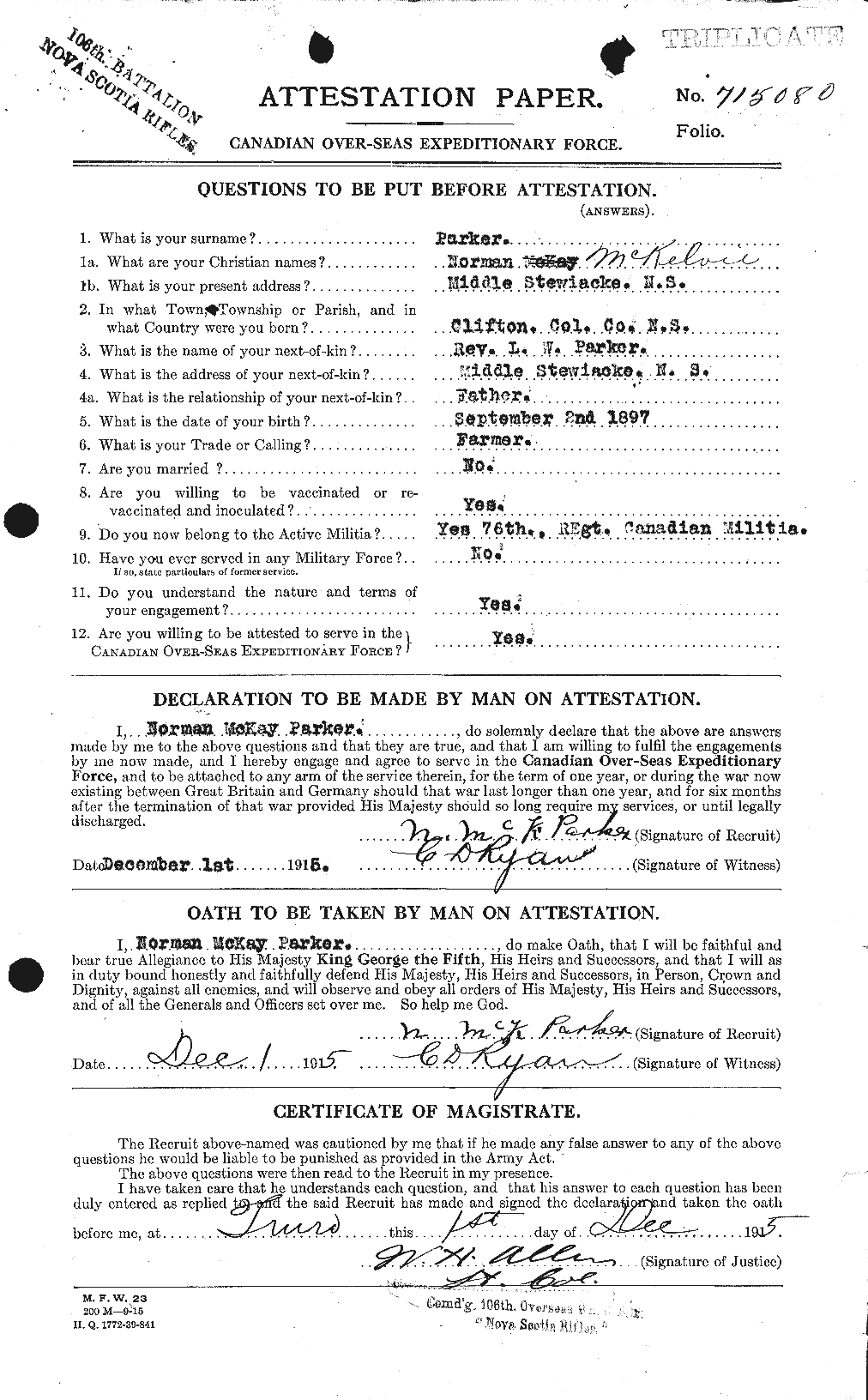Personnel Records of the First World War - CEF 565549a