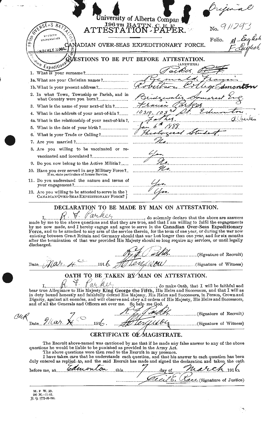 Personnel Records of the First World War - CEF 565577a