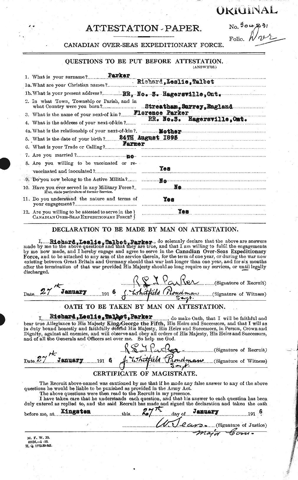 Personnel Records of the First World War - CEF 565588a