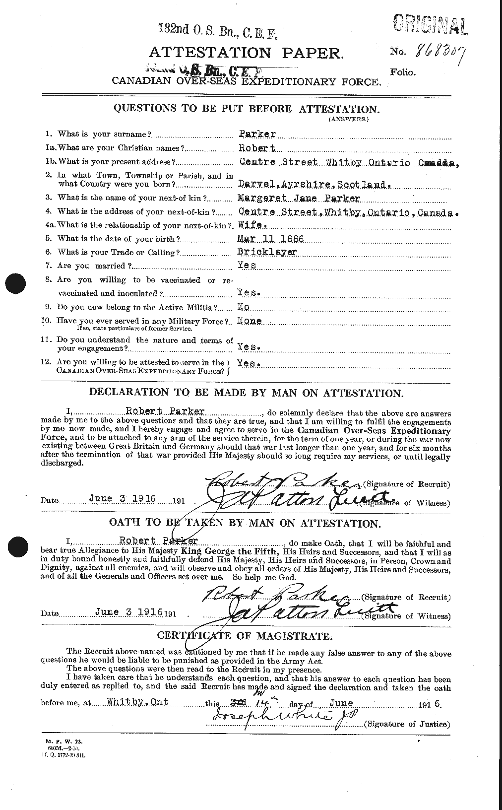 Personnel Records of the First World War - CEF 565591a