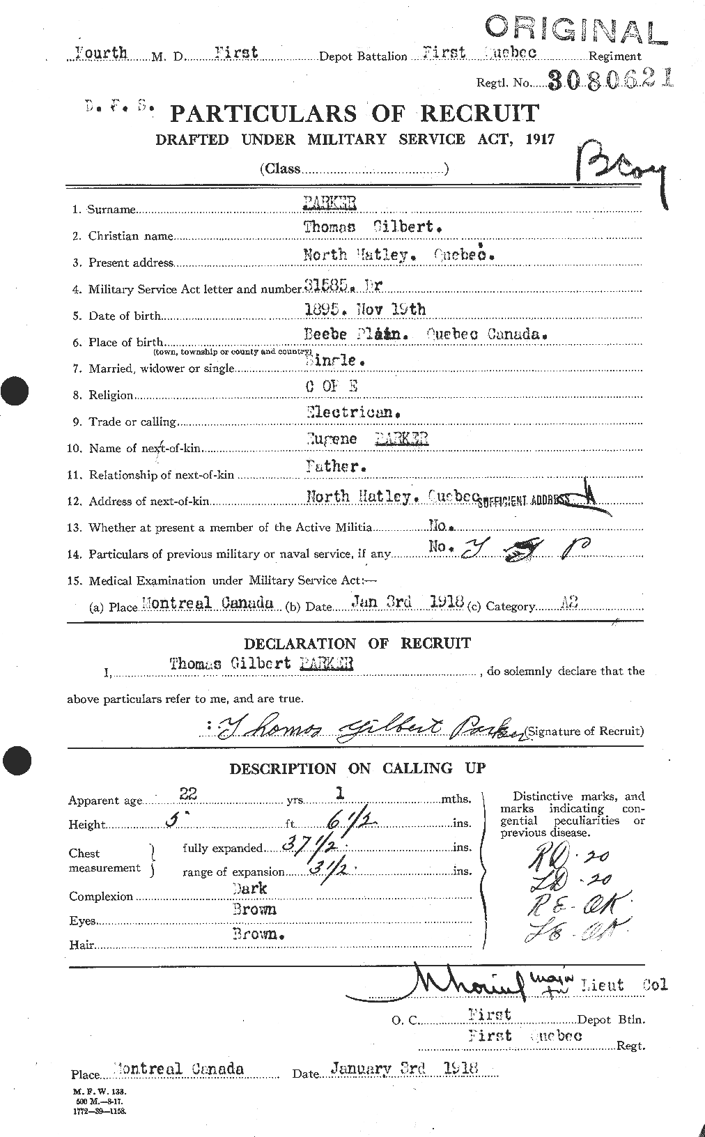 Personnel Records of the First World War - CEF 565664a