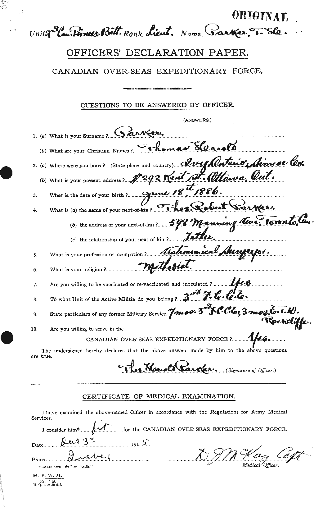 Personnel Records of the First World War - CEF 565665a