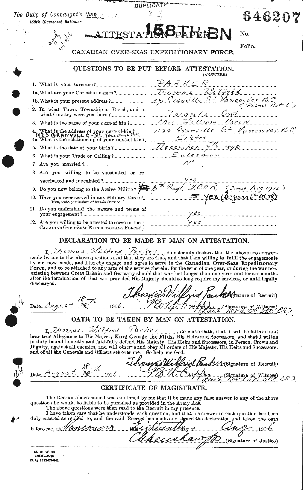 Personnel Records of the First World War - CEF 565671a