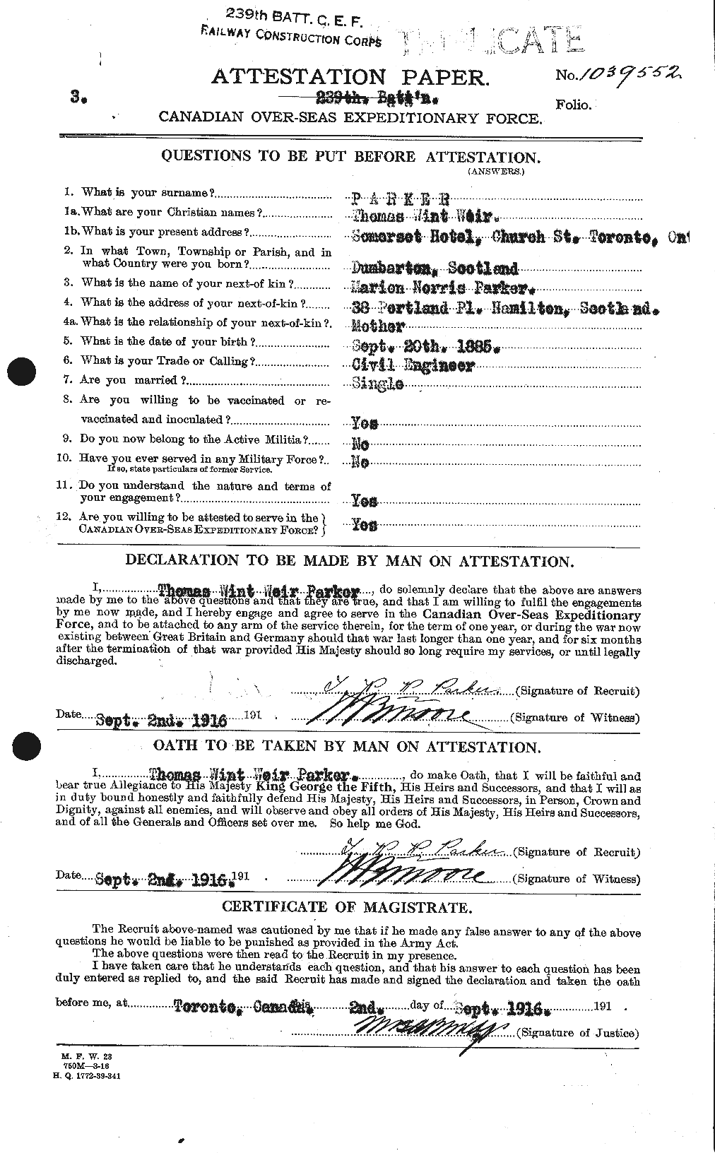 Personnel Records of the First World War - CEF 565673a