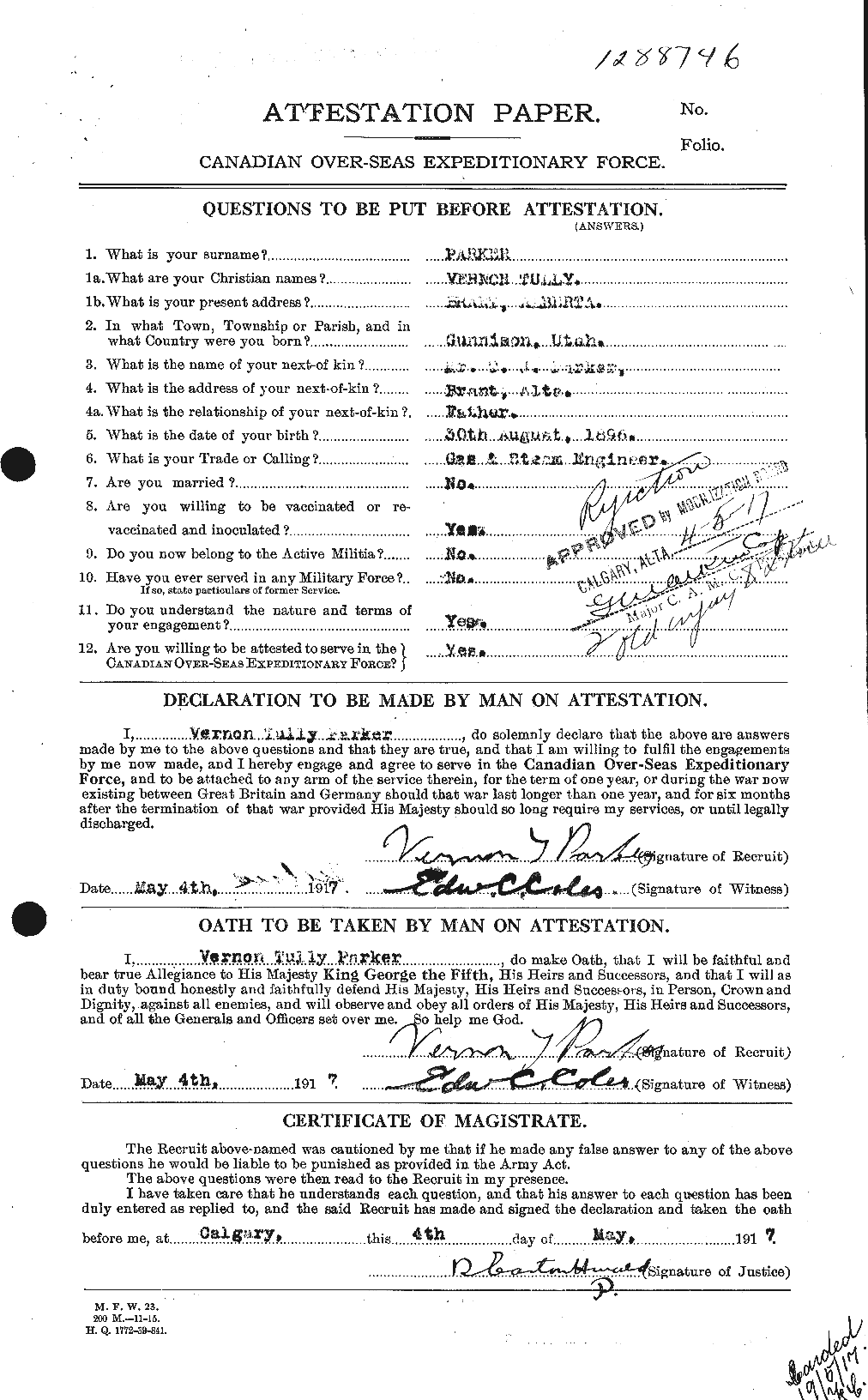 Personnel Records of the First World War - CEF 565678a