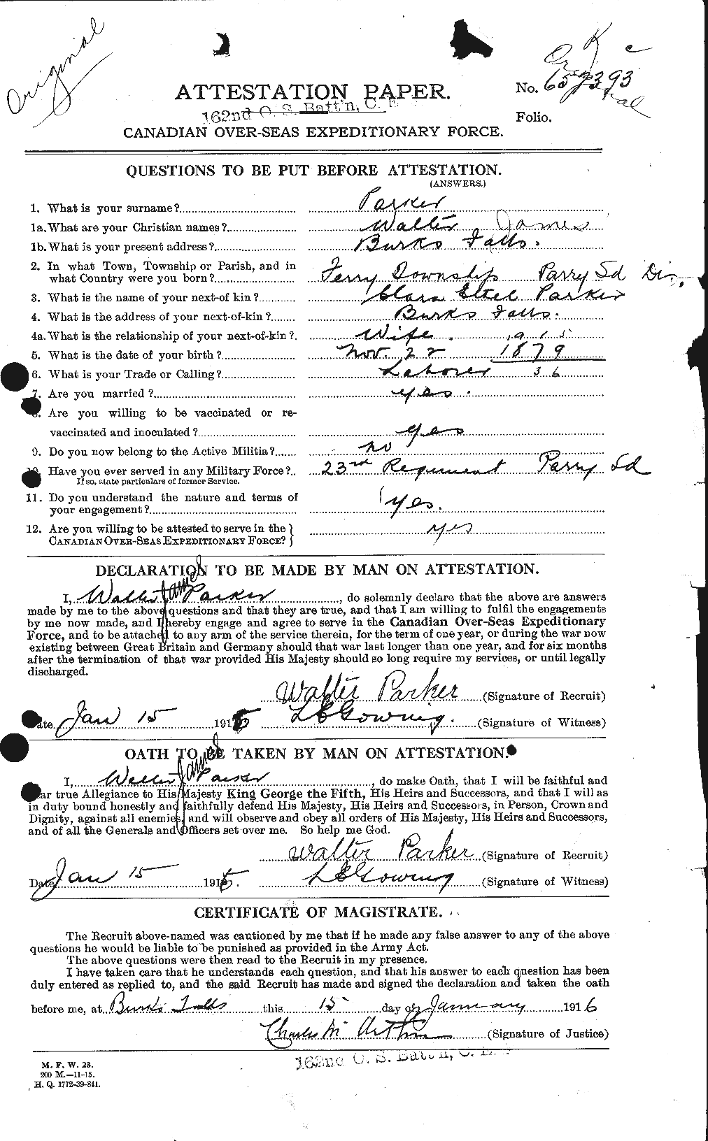 Personnel Records of the First World War - CEF 565695a