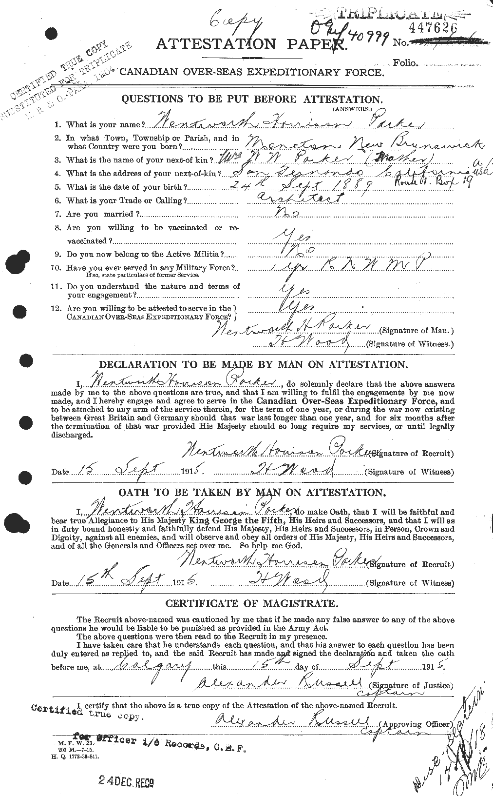 Personnel Records of the First World War - CEF 565703a