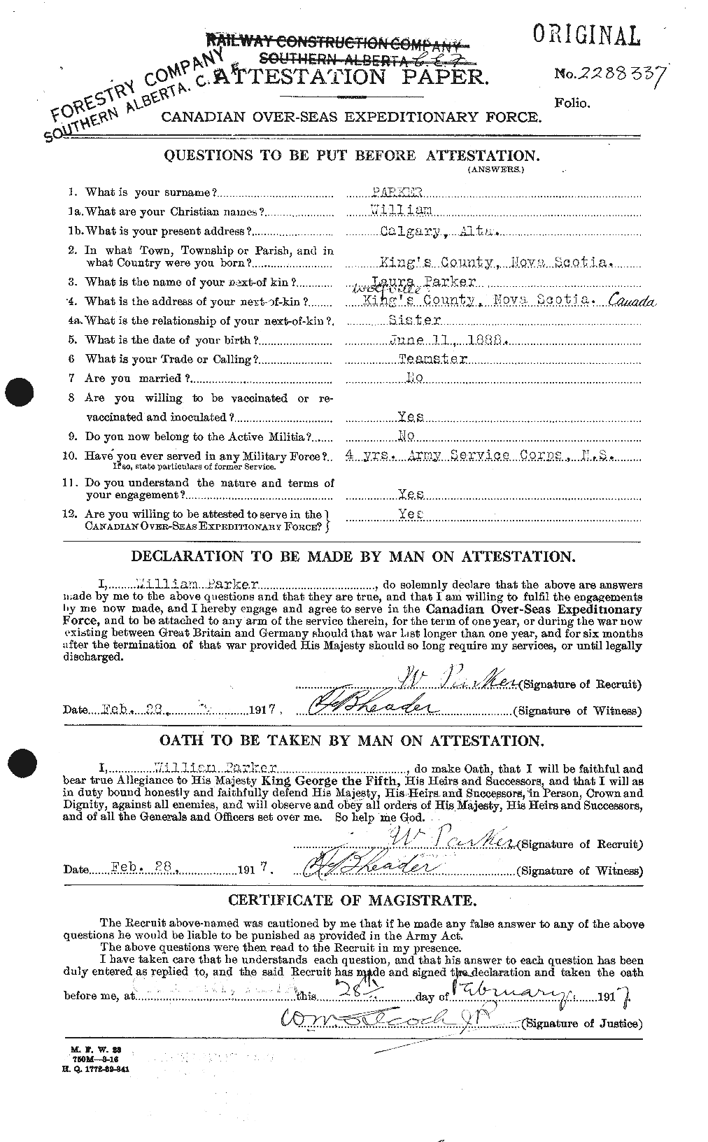 Personnel Records of the First World War - CEF 565713a