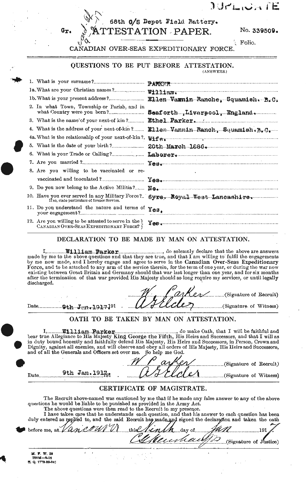 Personnel Records of the First World War - CEF 565722a