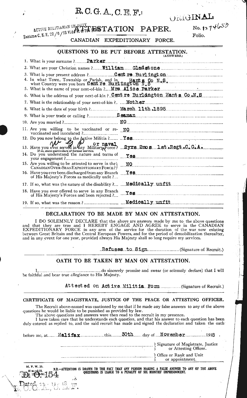 Personnel Records of the First World War - CEF 565747a