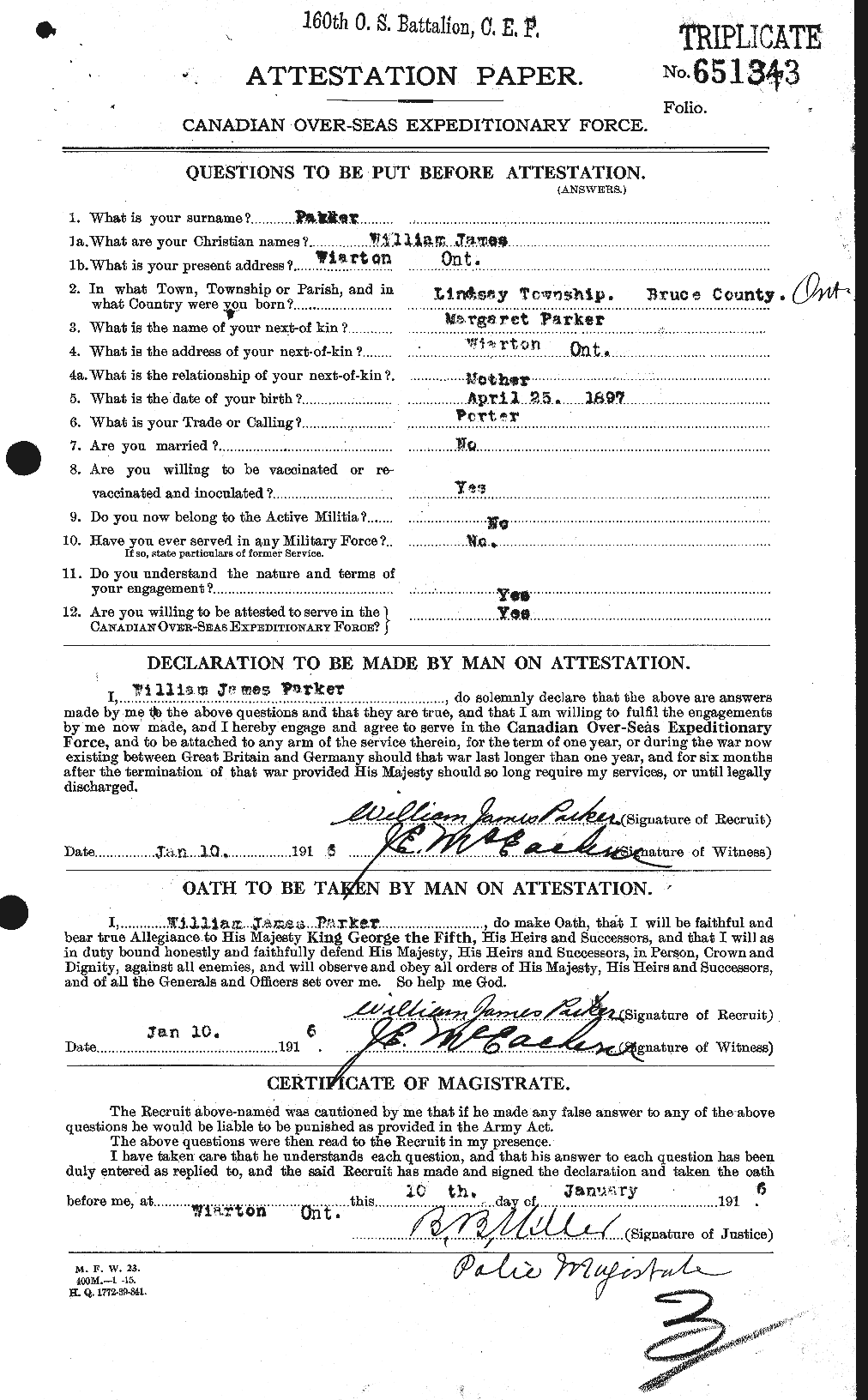 Personnel Records of the First World War - CEF 565761a