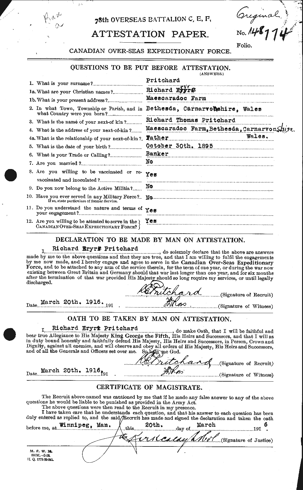 Personnel Records of the First World War - CEF 588594a