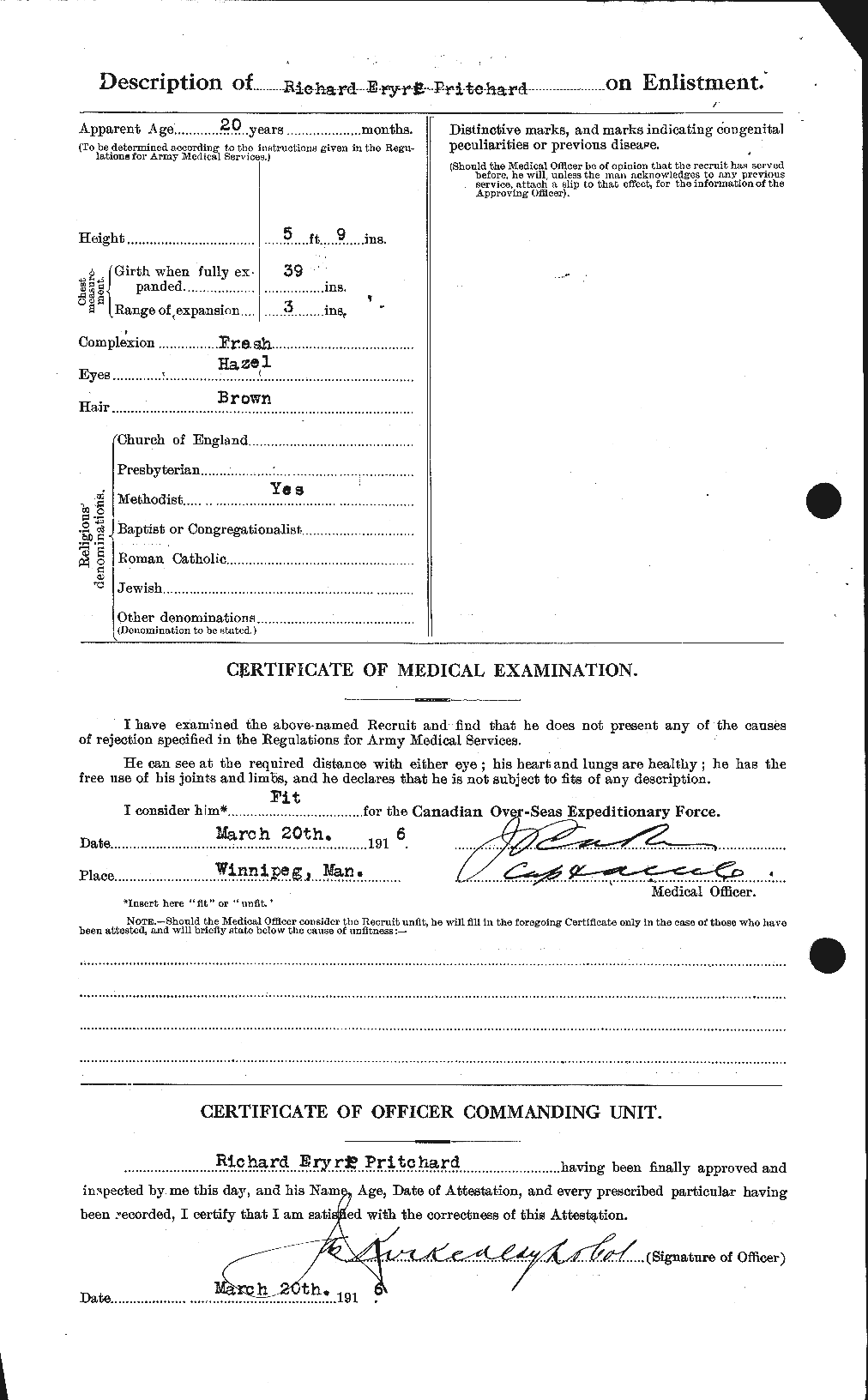 Dossiers du Personnel de la Première Guerre mondiale - CEC 588594b