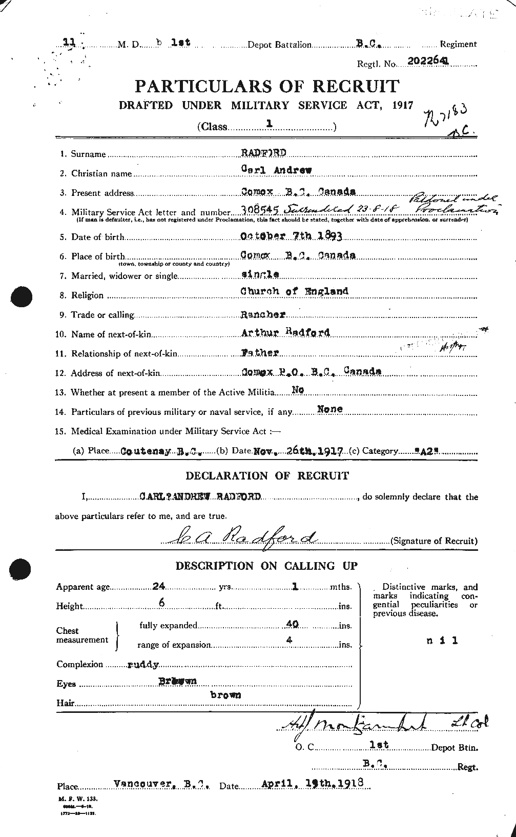 Personnel Records of the First World War - CEF 591041a