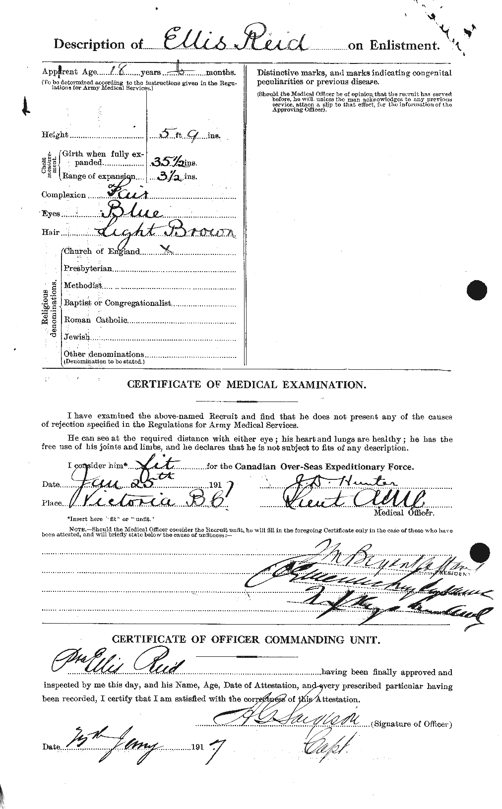 Dossiers du Personnel de la Première Guerre mondiale - CEC 597999b