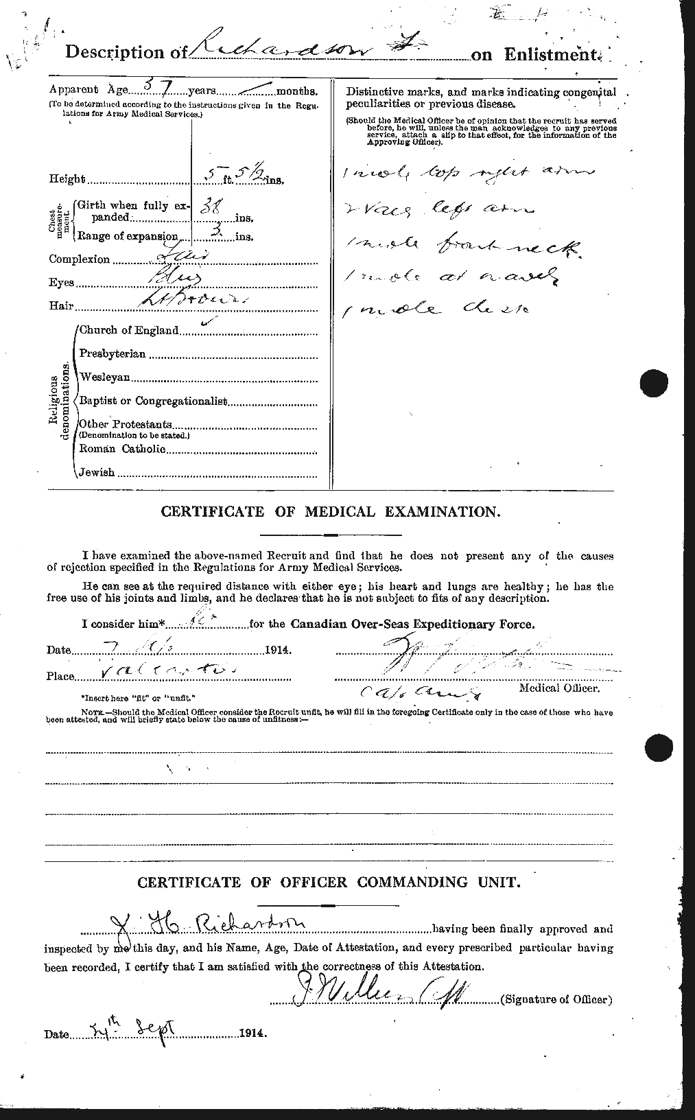 Dossiers du Personnel de la Première Guerre mondiale - CEC 605061b