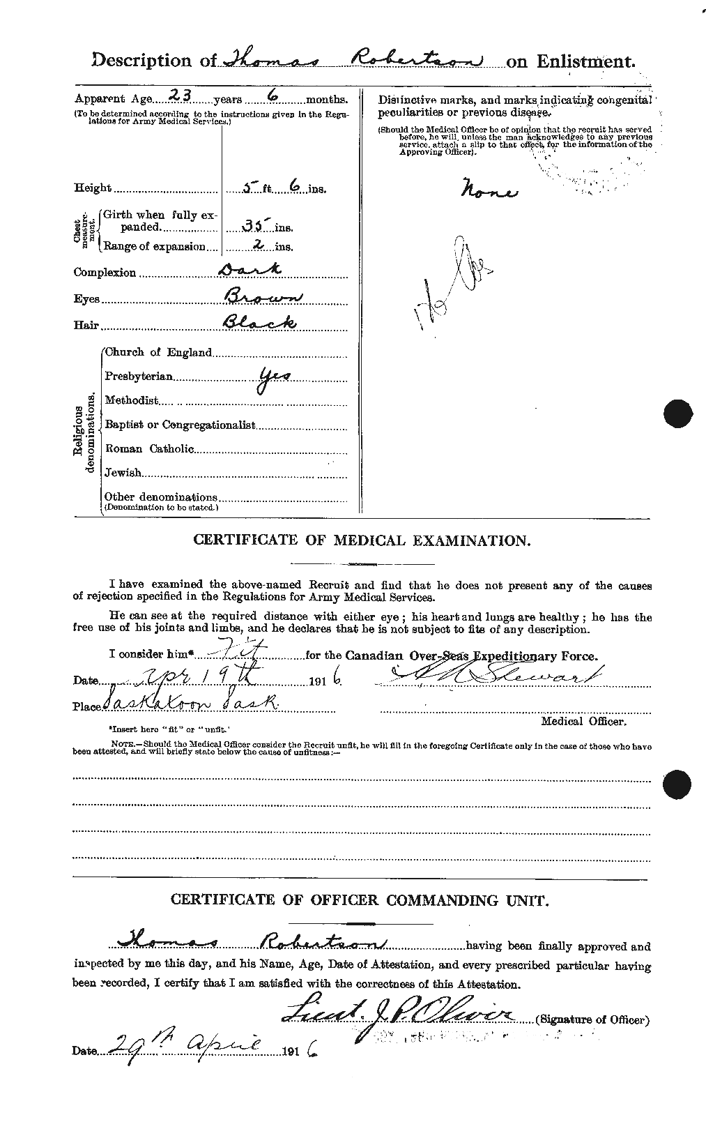 Dossiers du Personnel de la Première Guerre mondiale - CEC 610934b