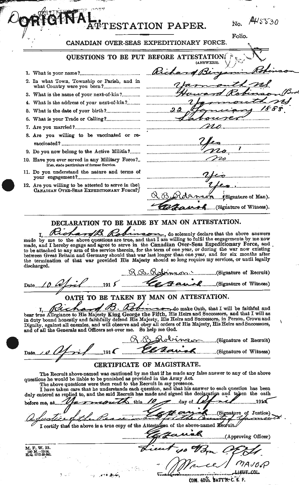 Personnel Records of the First World War - CEF 611755a