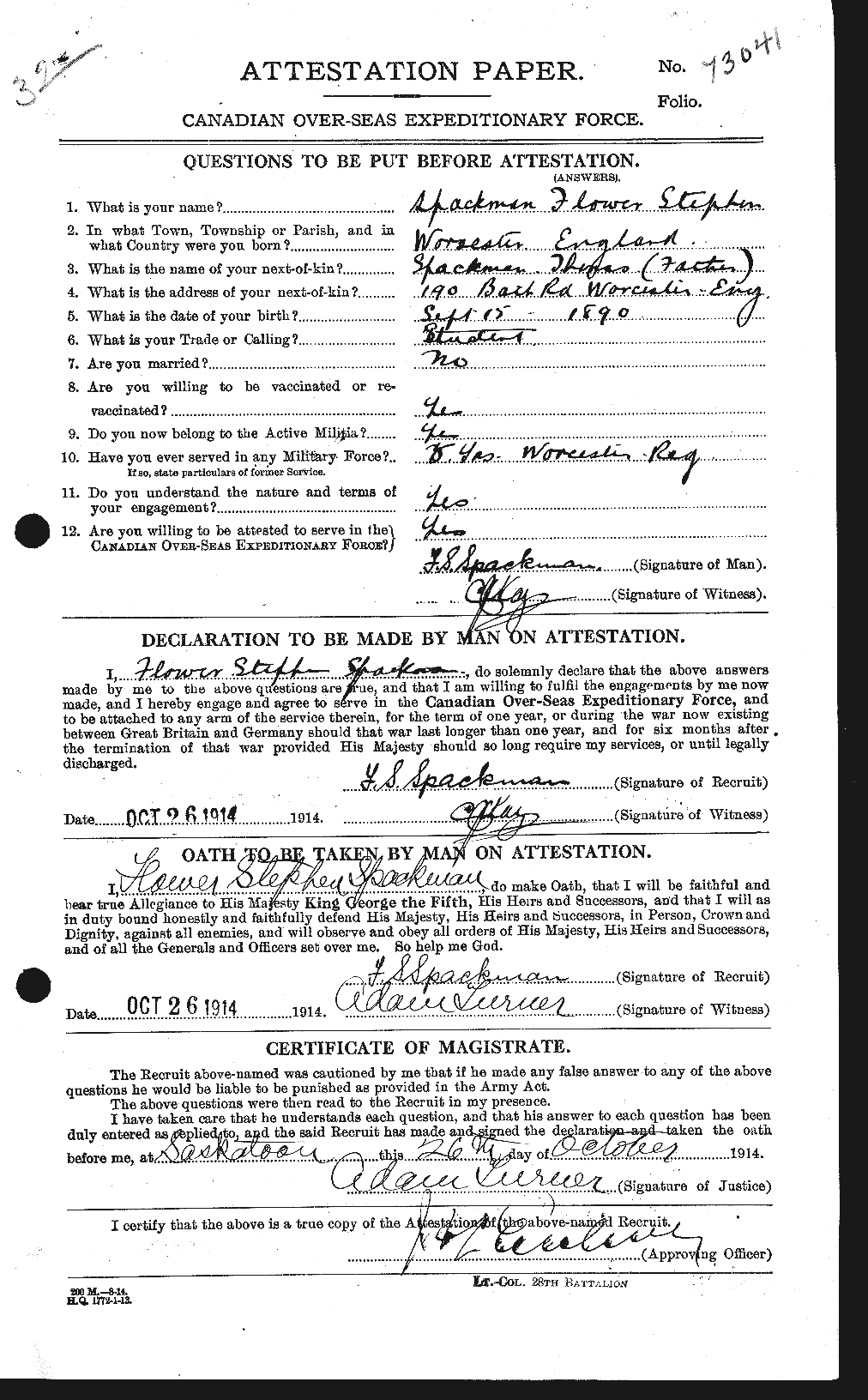 Personnel Records of the First World War - CEF 618271a