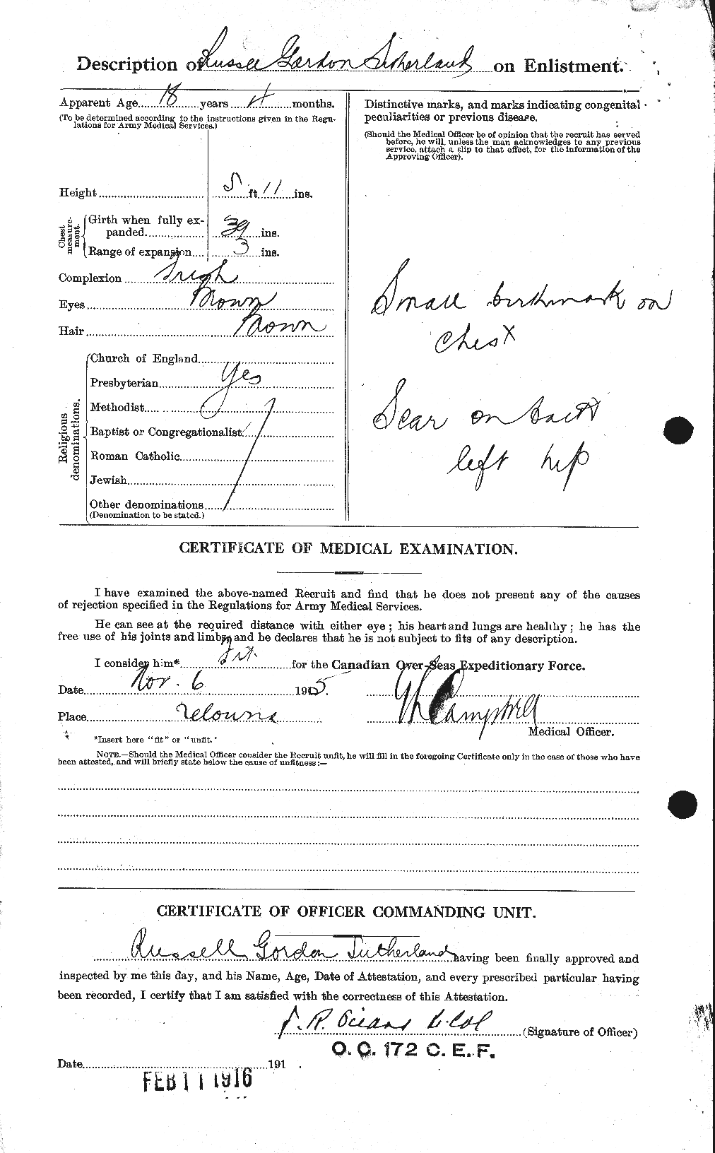 Dossiers du Personnel de la Première Guerre mondiale - CEC 624669b