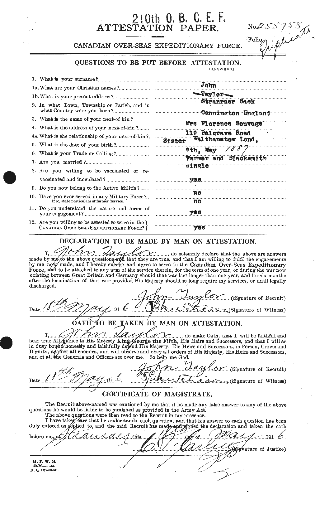 Personnel Records of the First World War - CEF 627032a