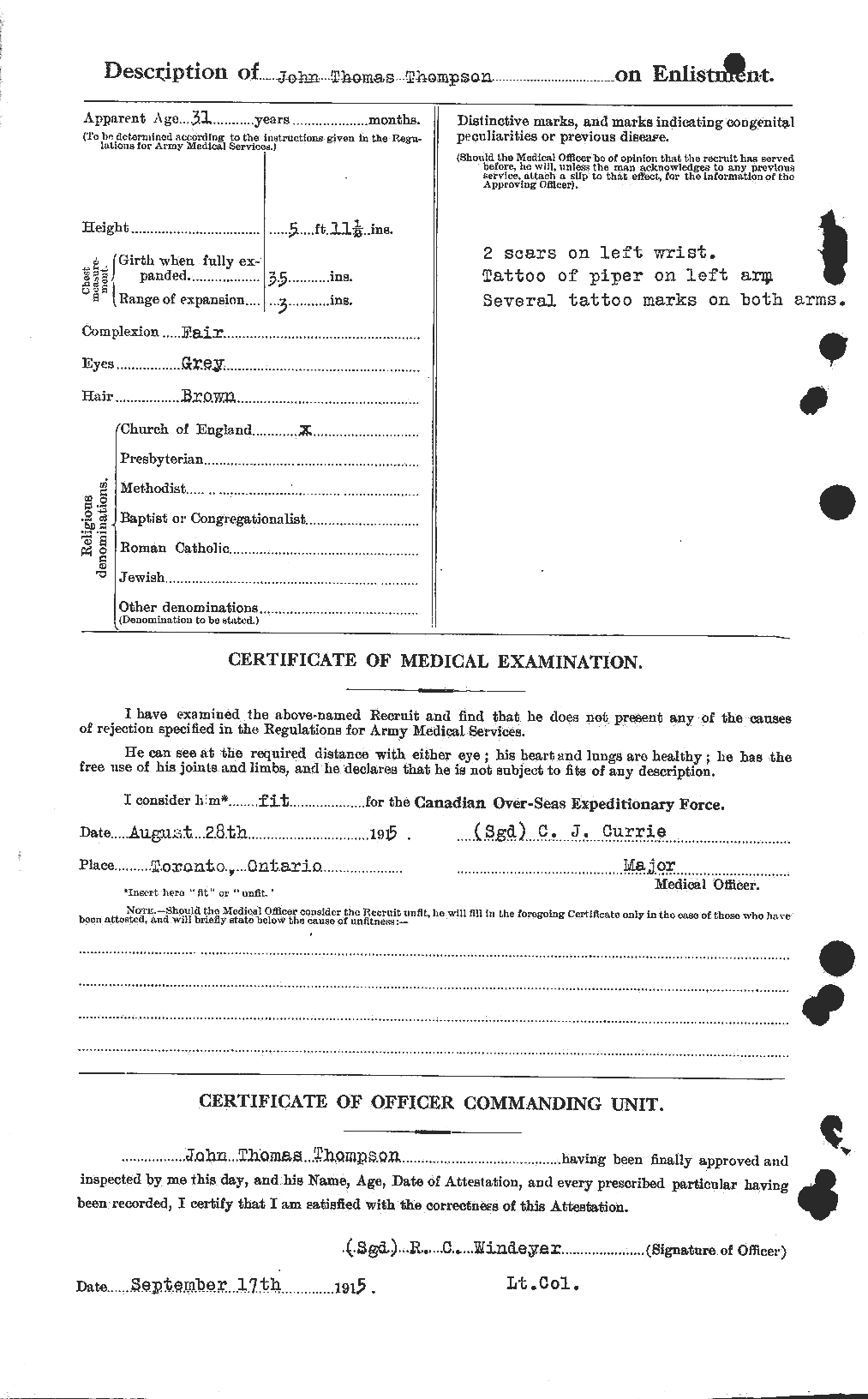 Personnel Records of the First World War - CEF 630612b