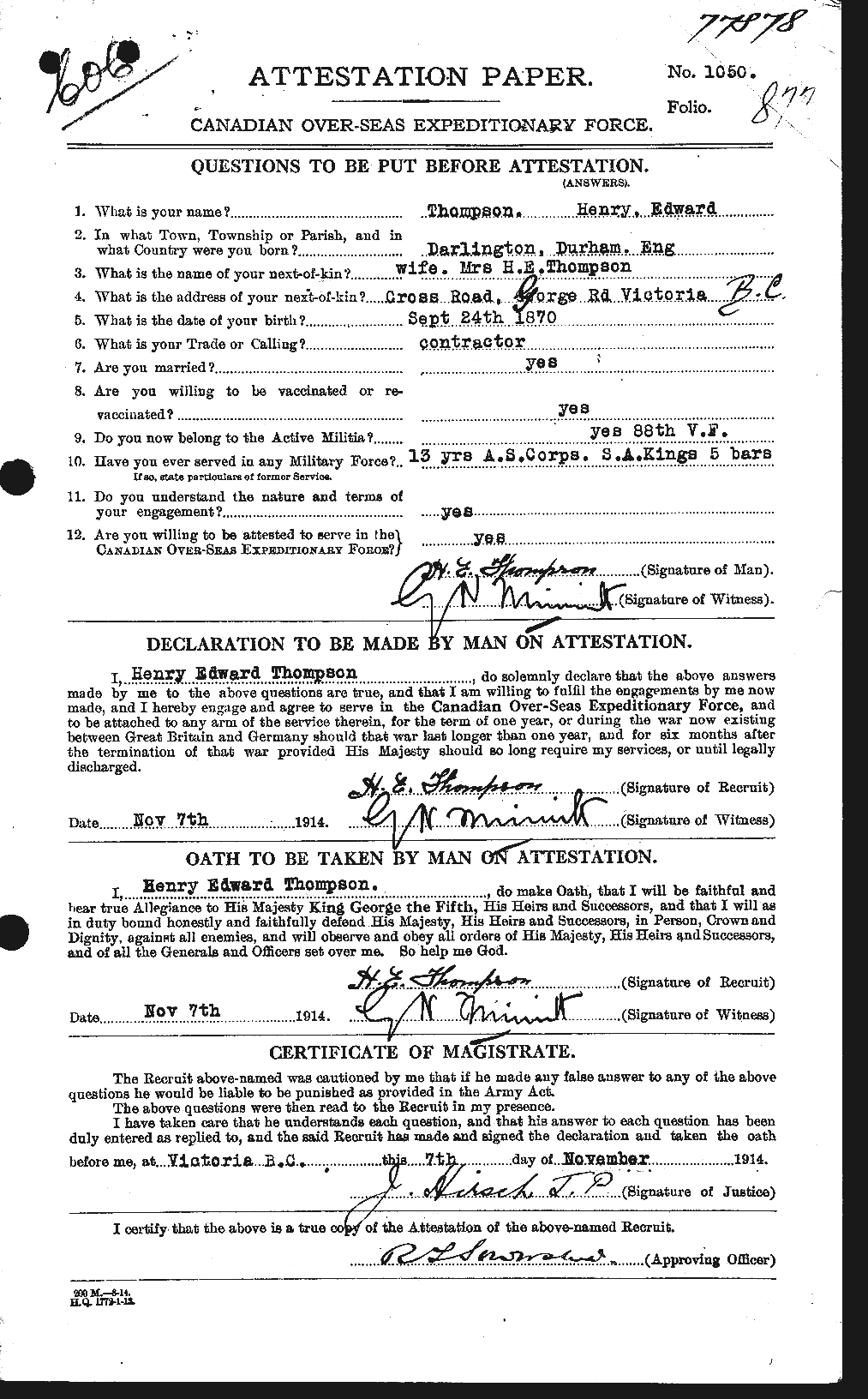 Personnel Records of the First World War - CEF 633915a