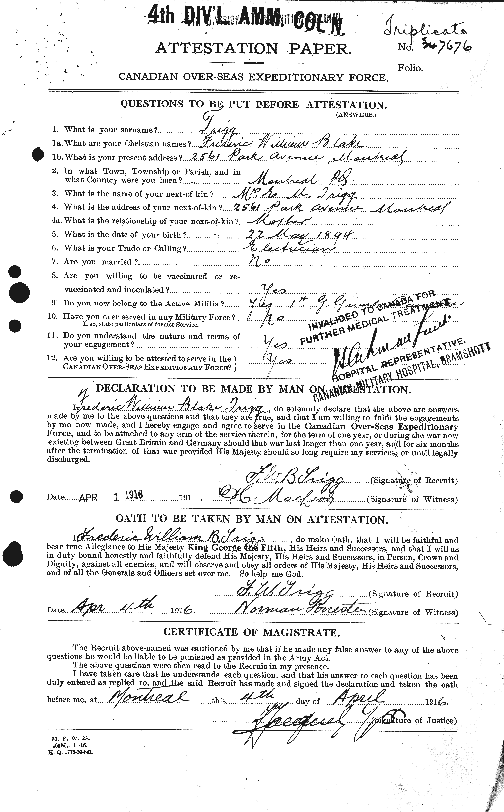 Personnel Records of the First World War - CEF 641234a