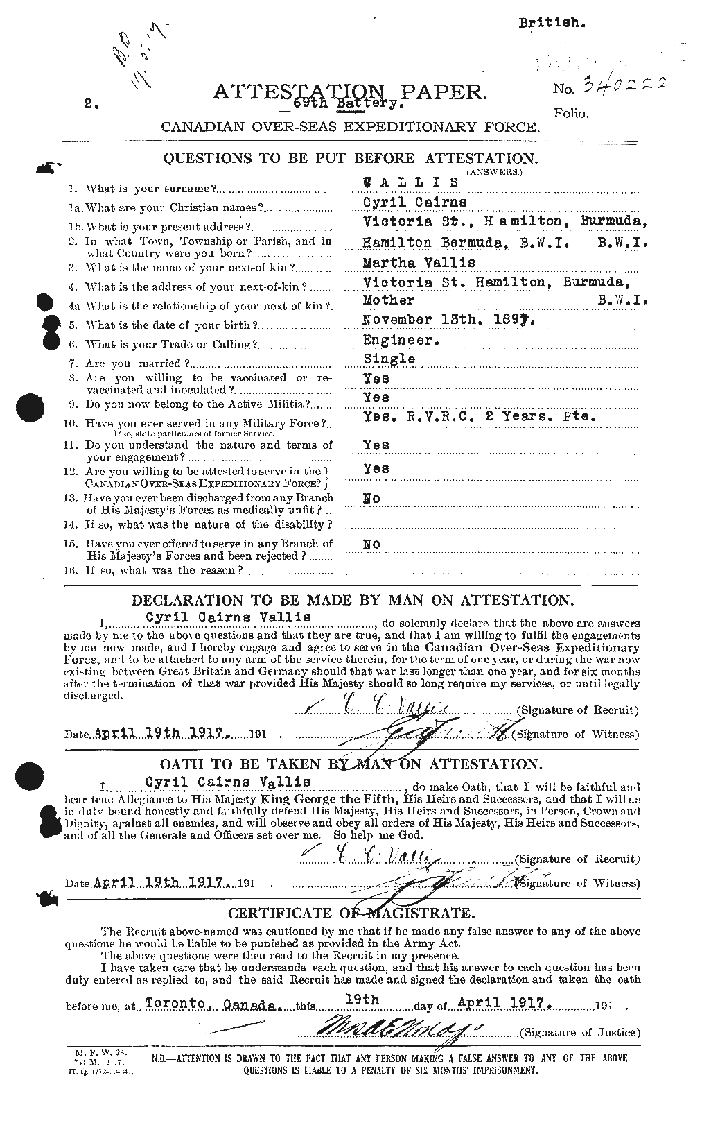 Personnel Records of the First World War - CEF 646512a