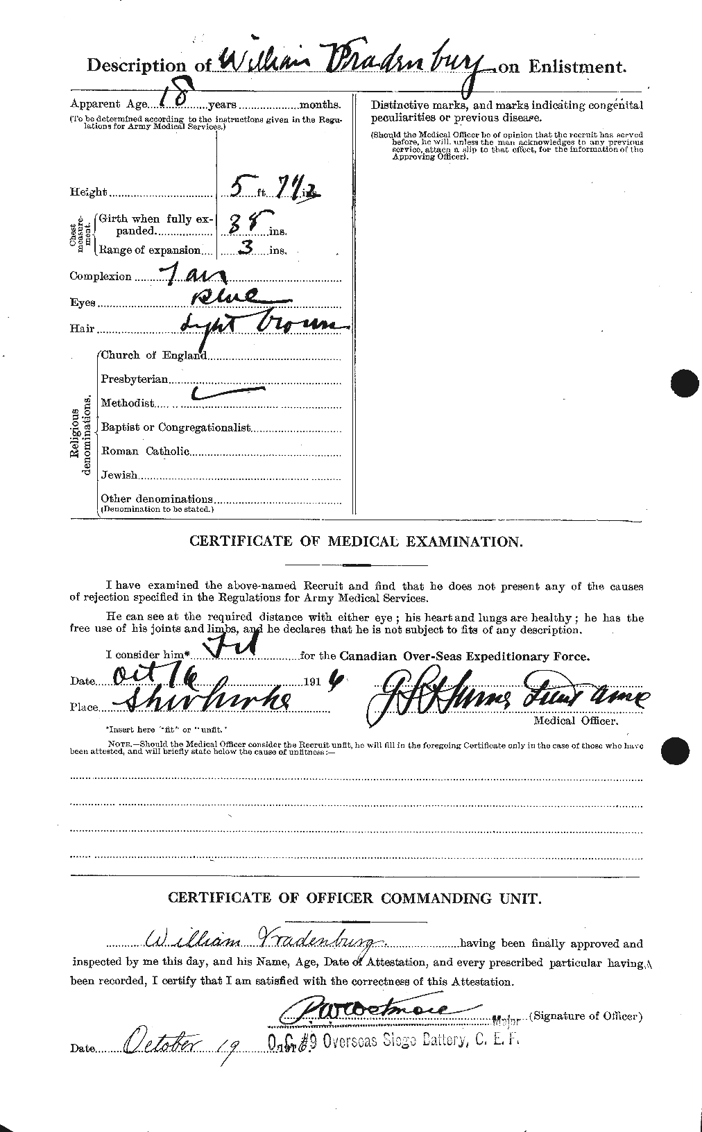 Dossiers du Personnel de la Première Guerre mondiale - CEC 652514b