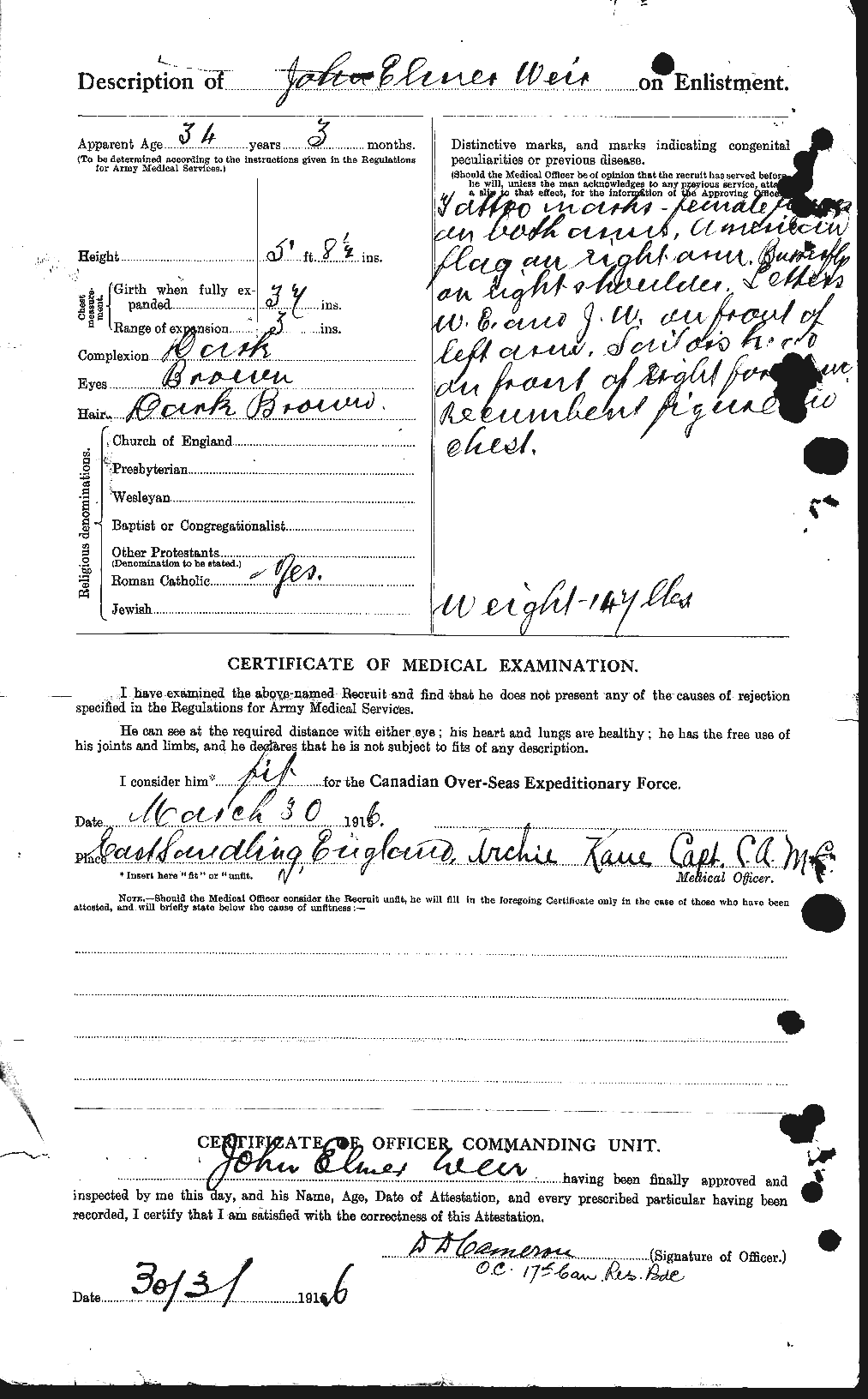 Personnel Records of the First World War - CEF 663876b