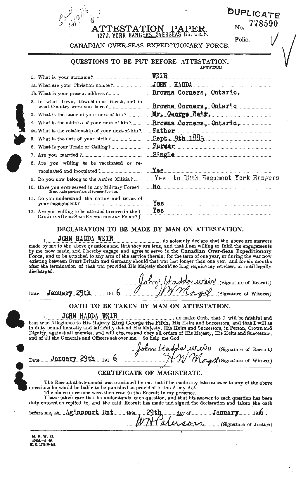 Personnel Records of the First World War - CEF 663878a