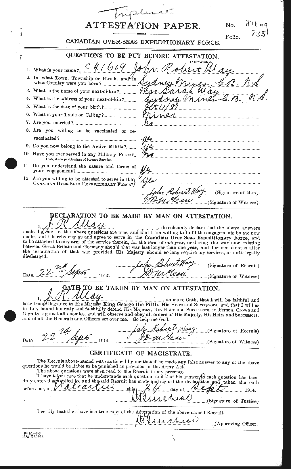 Personnel Records of the First World War - CEF 663965a