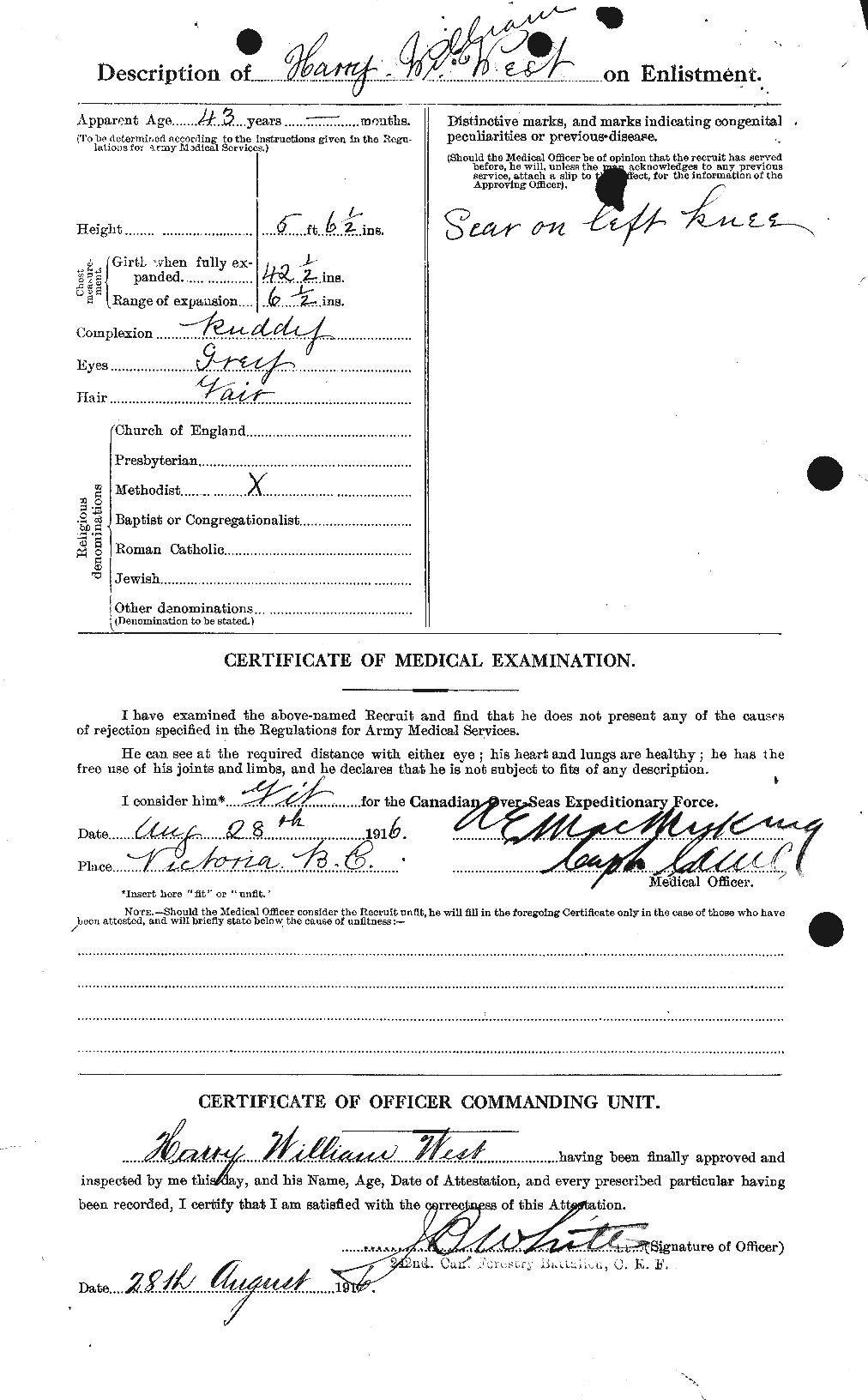 Dossiers du Personnel de la Première Guerre mondiale - CEC 666214b