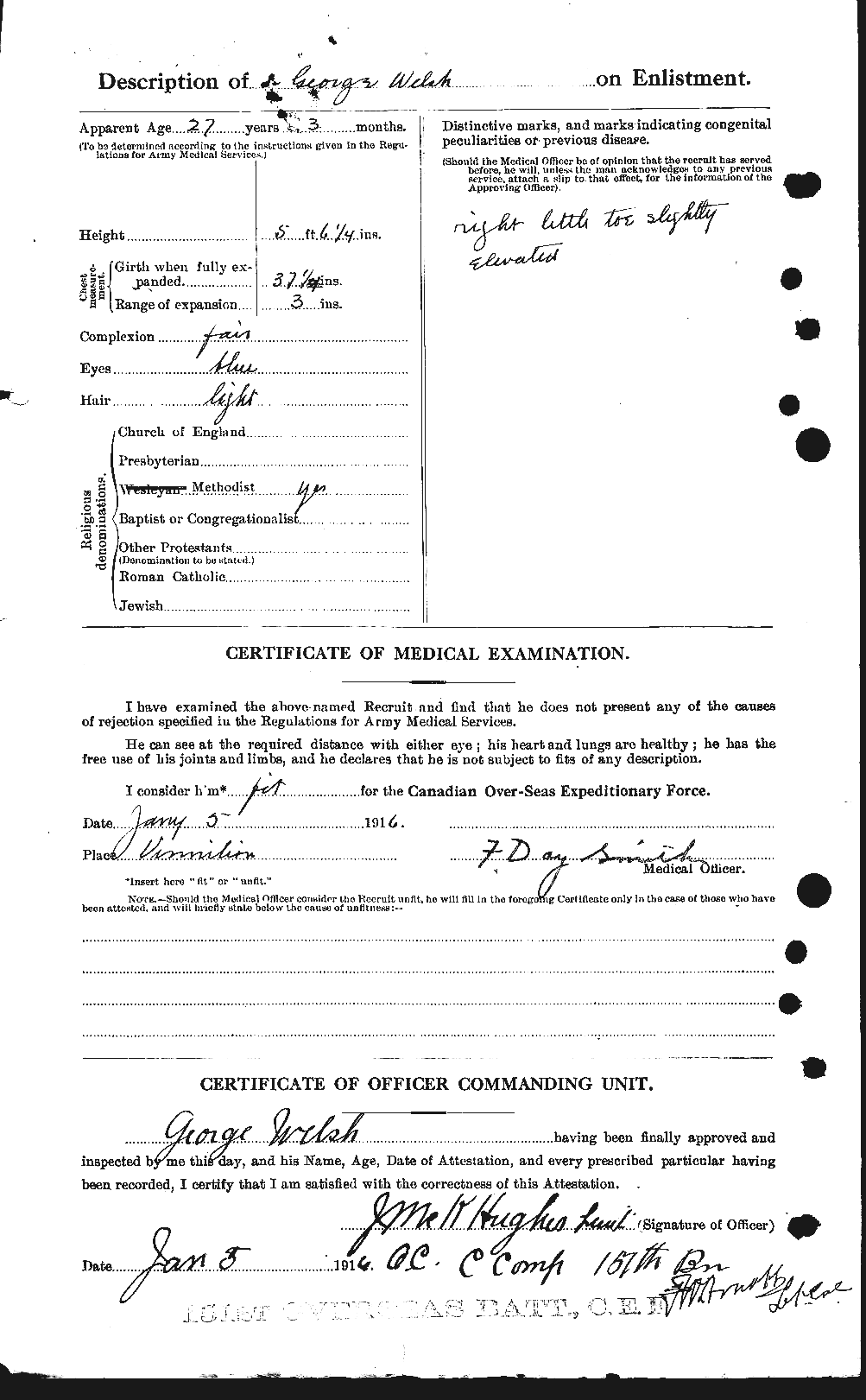 Dossiers du Personnel de la Première Guerre mondiale - CEC 667620b