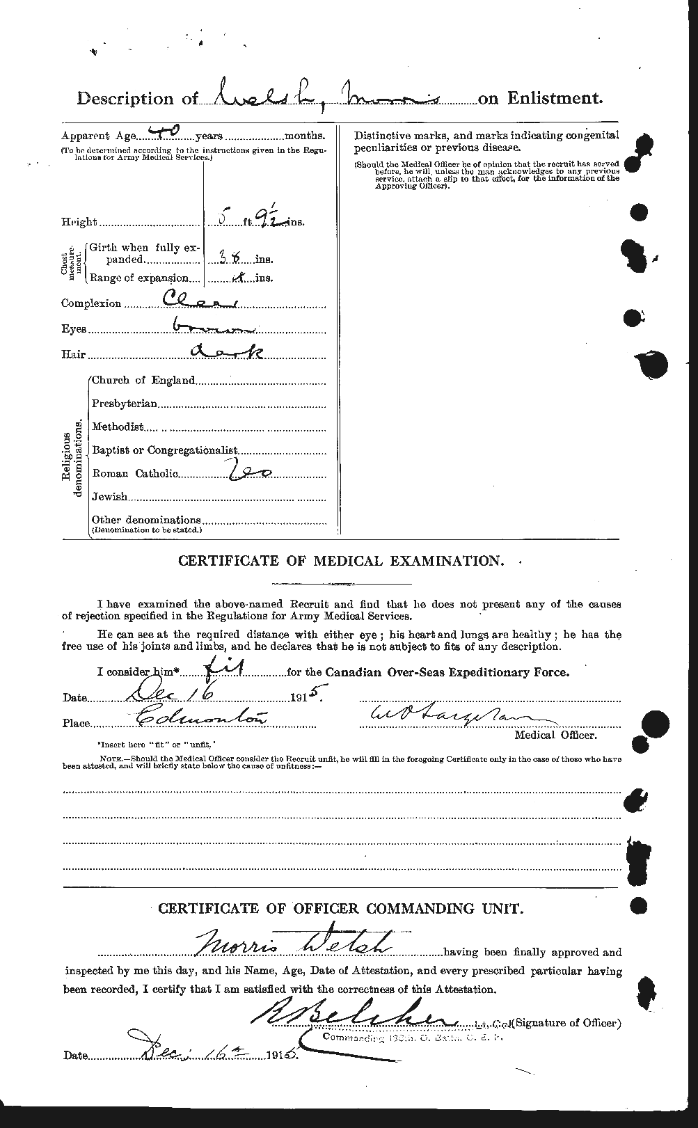 Dossiers du Personnel de la Première Guerre mondiale - CEC 667689b