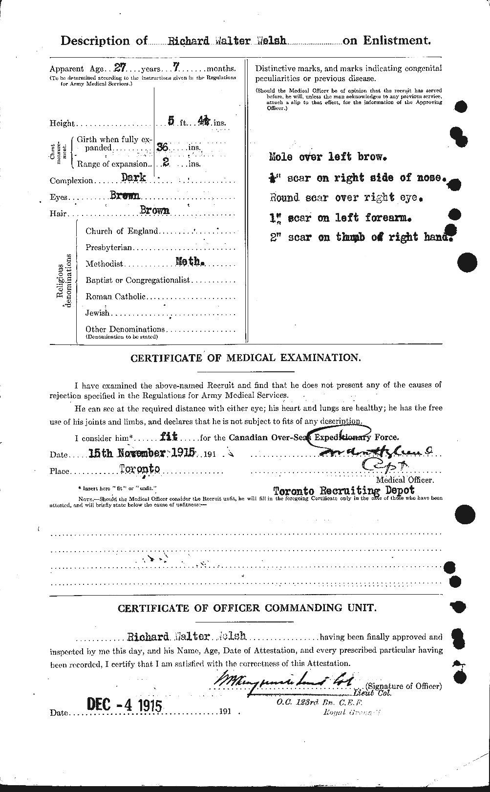 Dossiers du Personnel de la Première Guerre mondiale - CEC 667717b