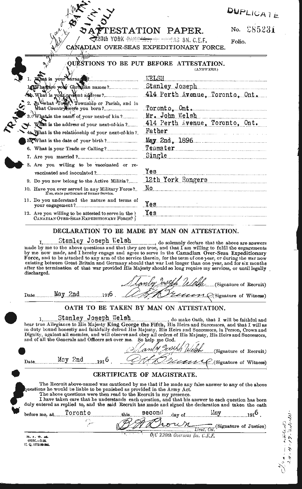 Personnel Records of the First World War - CEF 667728a