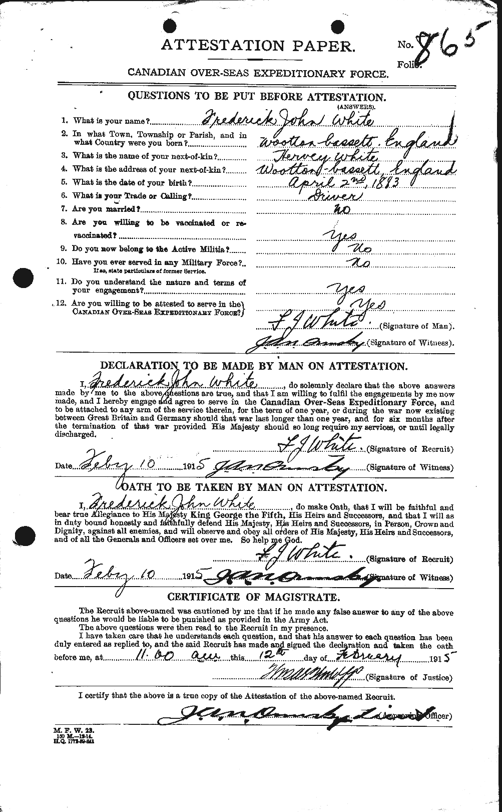 Personnel Records of the First World War - CEF 669417a