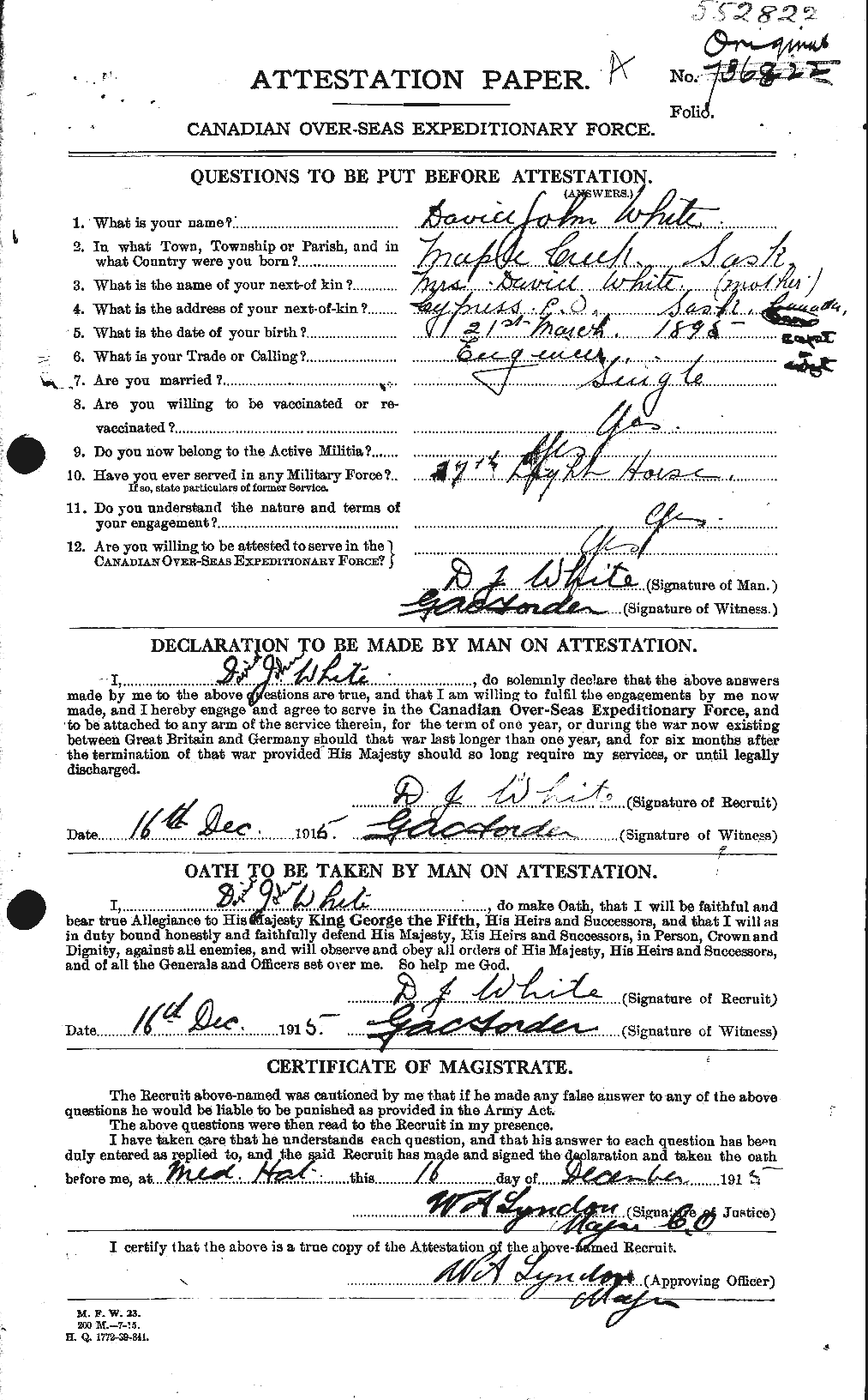 Personnel Records of the First World War - CEF 670010a